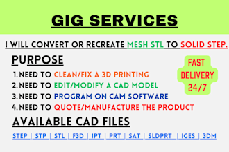 convert mesh stl file to solid step file asap