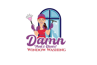 design fun sexy caricature unsexy industry window washing logo