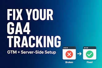 audit, fix and set up ga4, GTM and server side tracking for your shopify store