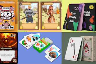 custom playing card game design board game design flash card box rulebook design