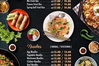 design restaurant menu and creative logo