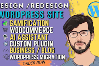 create a unique wordpress website with gamification, ai, and advanced tools