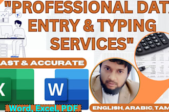 do fast typing and data entry in english, tamil, and arabic