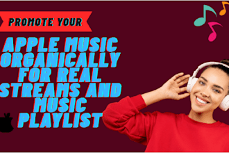 promote your apple music organically for real streams and music playlist