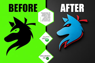 create, recreate, redesign, revamp, retrace, modify, fix or edit logo design