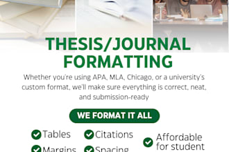 professionally format your thesis, or academic paper