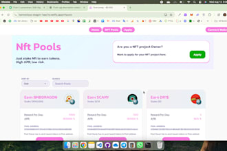 fork nft staking, minting website and marketplace