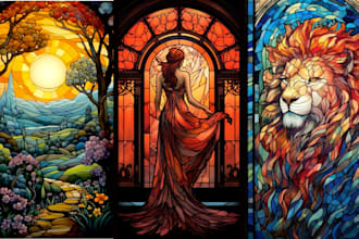 draw custom stained glass art colored art stained glass image fantasy glass art