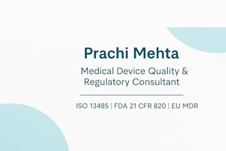 provide expert quality and regulatory consulting for medical devices