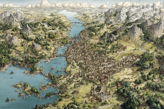 draw  your fantasy map, worldmap, battlemap for dnd etc