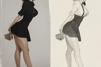 draw a pin up girl and pin up girl character art