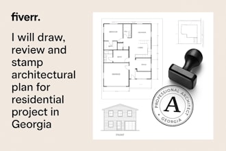draw, review and stamp architectural plan for residential project in georgia