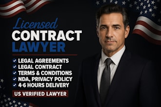 be your lawyer for legal agreements,contracts,terms and conditions,nda,lawsuits