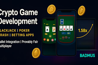 develop crypto game blackjack bet app poker crash game