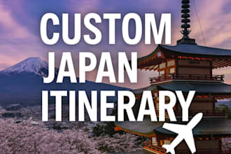 create a custom travel itinerary for your trip to japan