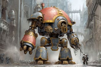 create detailed warhammer illustration, paint warhammer