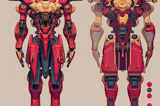 draw robot and mech design