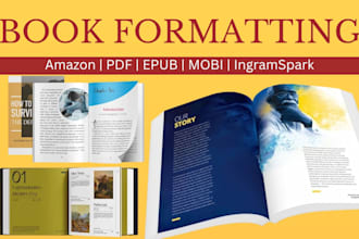 do book, ebook, paperback formatting, and interior layout design for amazon kdp