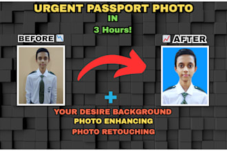 make passport visa photos in 3 hours urgently