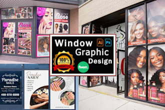 design shop or store front, window graphics, signage, decals, window stickers