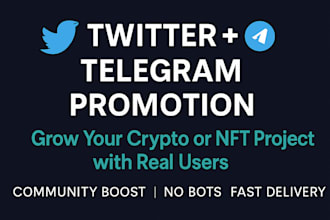 promote your crypto or nft project and grow your twitter and telegram community