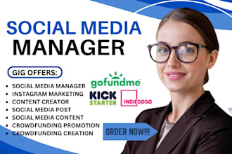 be your social media manager, marketing, content creator, social media post