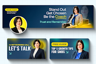 design custom linkedin banner, profile picture, featured sections
