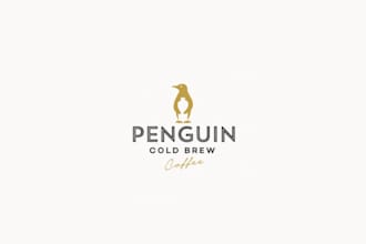 design a vintage penguin logo with elegant design