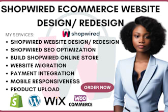 build shopwired online store ecommerce website design redesign product upload