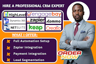 setup gohighlevel keap dynamic 365 netsuite engagebay crm zapier integration