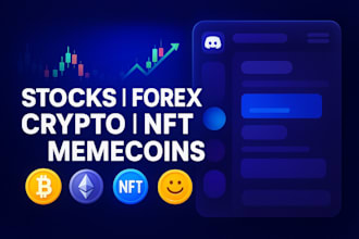 setup custom stocks, forex, crypto, nft, meme coin discord server