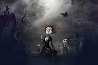 turn you into a tim burton style illustration
