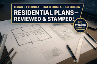 review and stamp architecture plans for permits in ga, fl, tx, ca