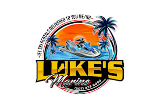 create creative and good looking jet ski logo design