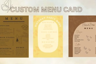 design a modern, creative restaurant menu