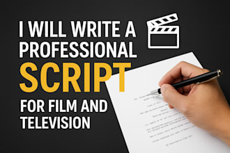 provide professional script writing for screenplays, movie scripts and TV pilot