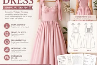 design a professional digital sewing pattern PDF for  dresses