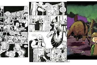 draw detailed comic book and magazine illustration, single issues, floppy comics