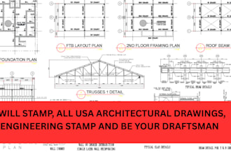 stamp, all USA architectural drawings, engineering stamp and be your draftsman