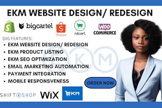 build ekm online store ecommerce website design redesign seo product listing
