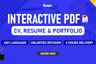 design interactive portfolio PDF for architecture, UX UI, social media manager