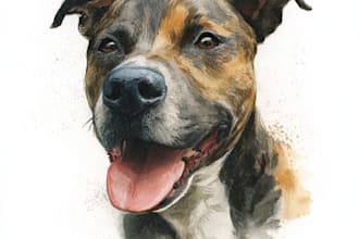 draw watercolor pet portrait
