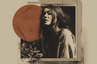 draw retro vintage poster, art deco, album cover