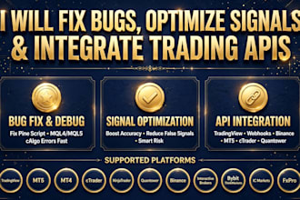 fix bugs or signal and optimize your trading strategies or api integrations