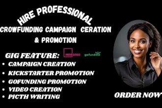 create and promote fundraising crowdfunding campaign that attracts backers donor