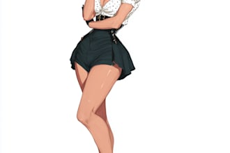 draw a pin up girl and pin up girl illustration