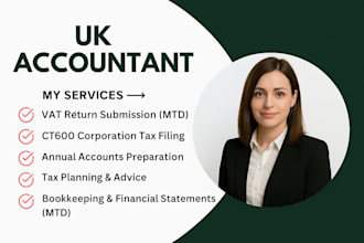 be your expert UK accountant, UK vat, corporation tax ct600 and UK vat return
