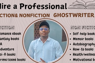 be your your fiction and nonfiction amazon kdp book or ebook ghostwriter ya book