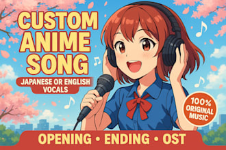 compose and sing an original anime song,  in japanese or english