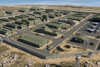 do professional 3d military base, underground bunker, tower, and basement design